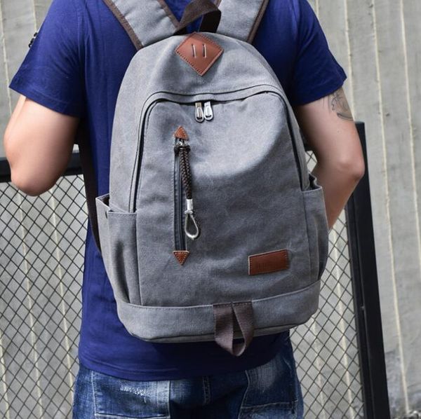 

backpack 2021 trend men's casual canvas retro high school student bag