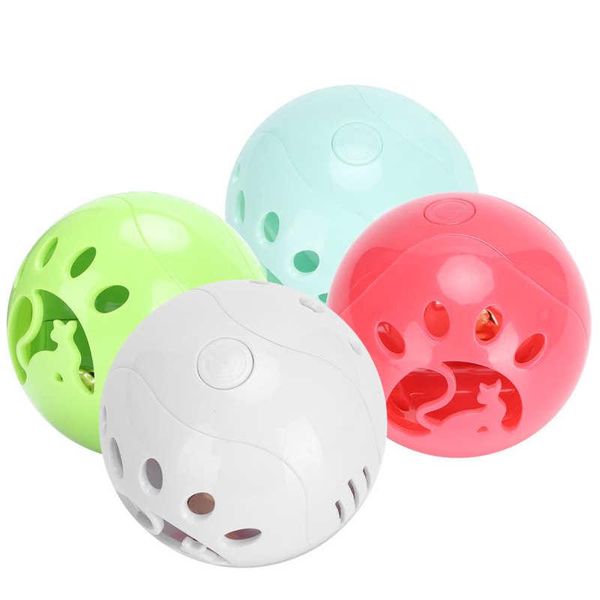 

cat toys pet led flashing toy ball rolling with bell playing gift