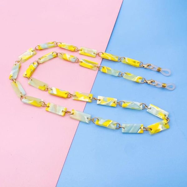 

chains leopard acrylic mask chain sunglasses vintage glasses lanyard around neck tortoise holder eyewear rope, Silver