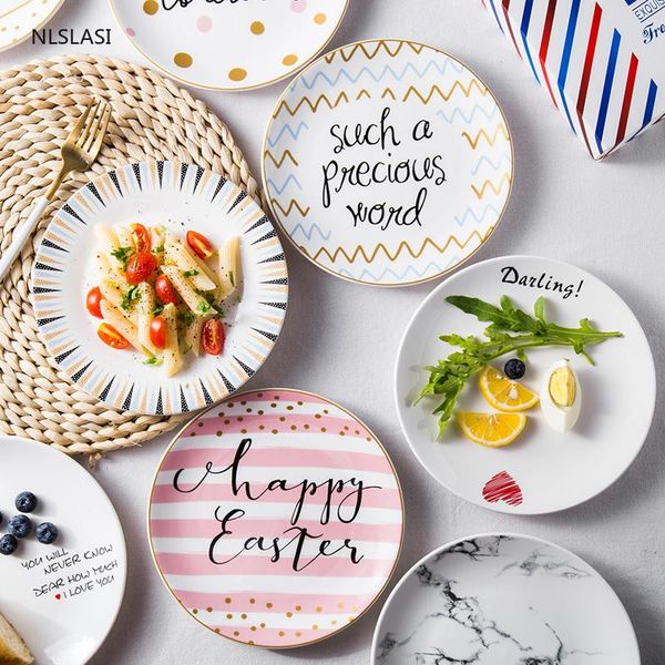 

dishes & plates 1pc creativity ceramic dinner plate dessert kitchen tableware home steak sushi snack decoration breakfast tray