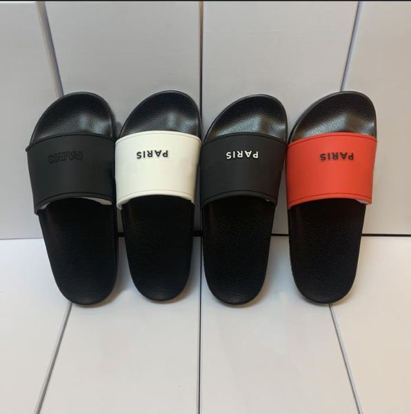 

paris fashion slides men slippers gear bottoms mens striped sandals casual non-slip summer slipper women slide with box large, Black