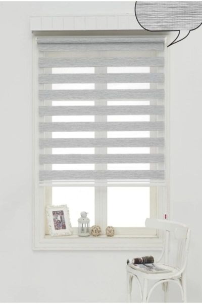 

curtain & drapes storburada zebra stor perde gri + etek dilim hediye z-stb400