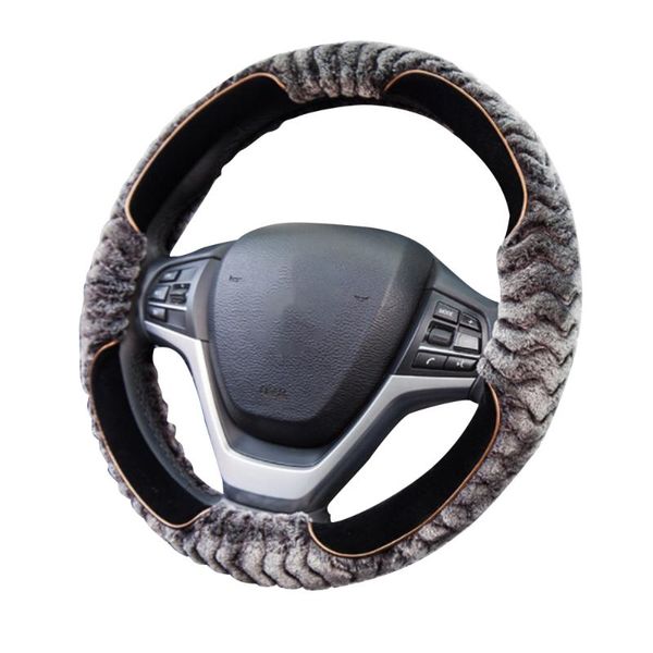 

steering wheel covers plush cover luxury black and gray attractive to keep warm comfortable car accessories