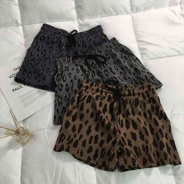 

sports shorts women summer leopard print shorts loose oversized casual lady elastic waist beach correndo short pants, White;black