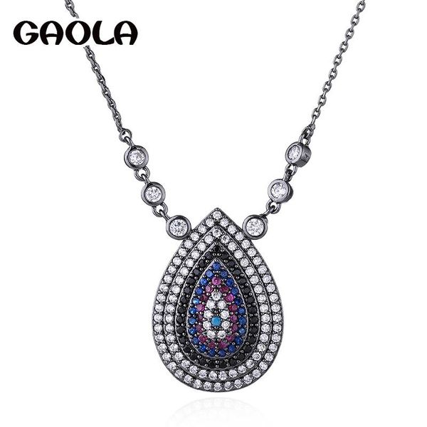 

pendant necklaces gaola waterdrop pendants silver color cubic zirconia jewelry for women accessories gld1305