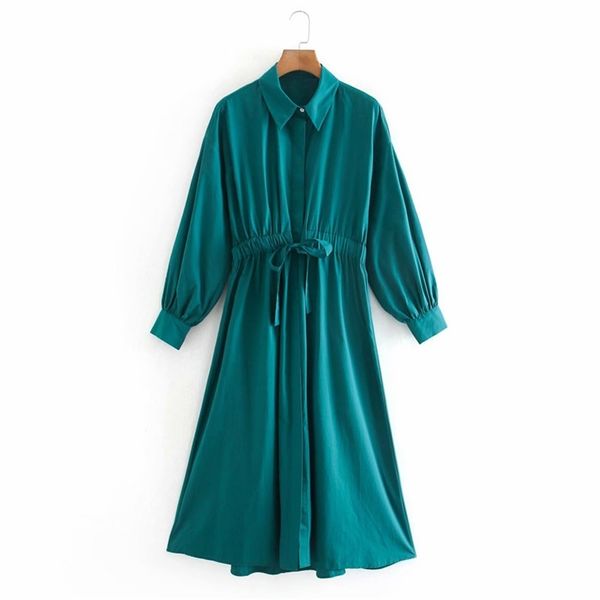 

summer women loose shirts dress solid long sleeve drawstring bow tie es female casual elegant clothing vestidos 210513, Black;gray