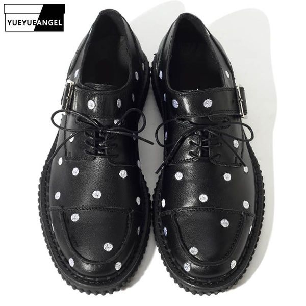 

fashion runway genuine leather shoes men designer slip on casual business party formal footwear black dress