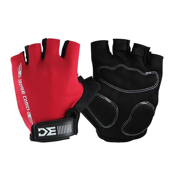 

basecamp lycra fabric cycling gloves bicycle half finger mountain bike, Black