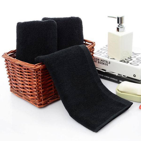 

towel 1pc 32x75cm 100% cotton face soft wholesale black home and el use