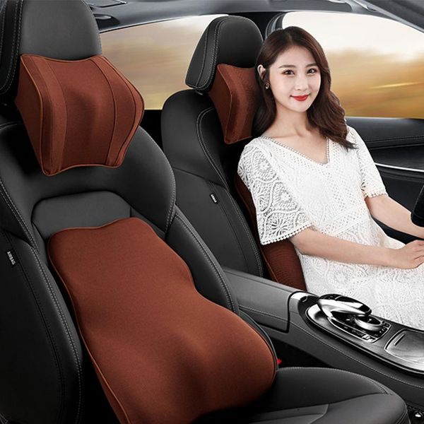 

seat cushions car neck pillow headrest head support rest guard lumbar auto soft protector cushion relieve fatigue pain