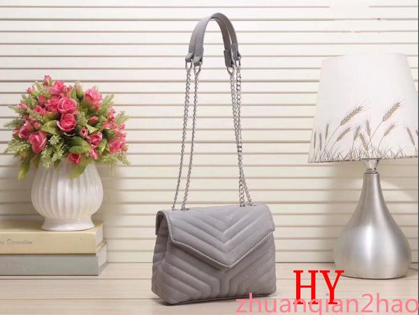 

newset women lady messenger bags v wave pattern satchel genuine leather shoulder bag chain handbags purse 6 color