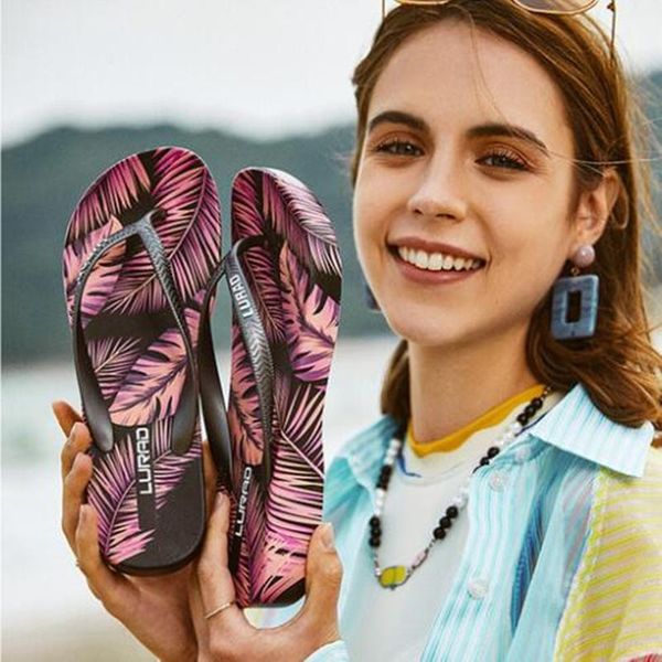 

slippers girl flip flops slope thick crust female minimalist resort beach sandals women print heels indoor, Black