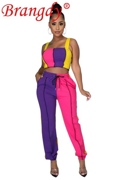 

wholesale items bulk lots casual sport vest two piece set womens clothing fashion solid crop pantsuit outfits b6369 women's pants, White