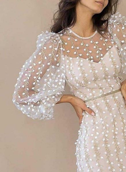

womens dresses charming lace girls women party dress elegant white long sleeves crew neck sheer mesh stunning sheath mid, Black;gray