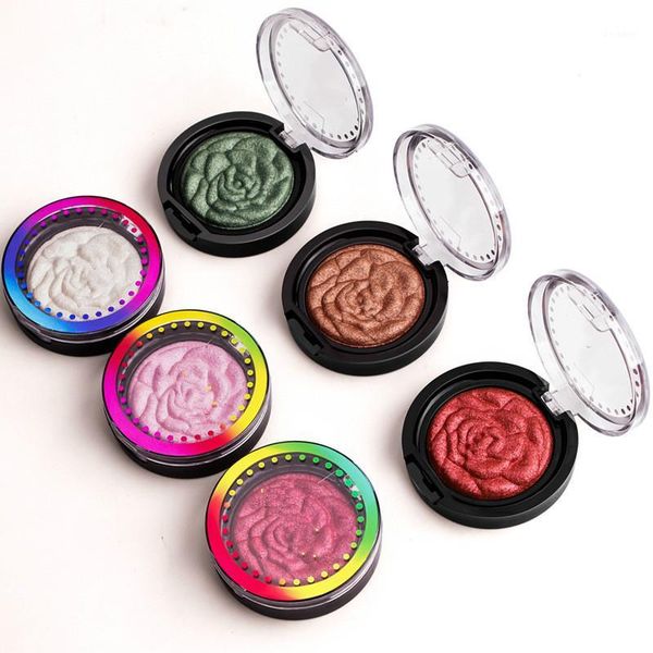

pearlescent mono eyeshadow baked powder palette rose shape eye shadow makeup1