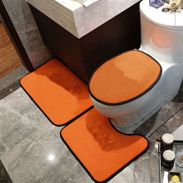 Tapetes do banheiro das letras do vintage Moda capas de assento do toalete ajustadas Mats de porta macia ajusta o tapete non deslizar