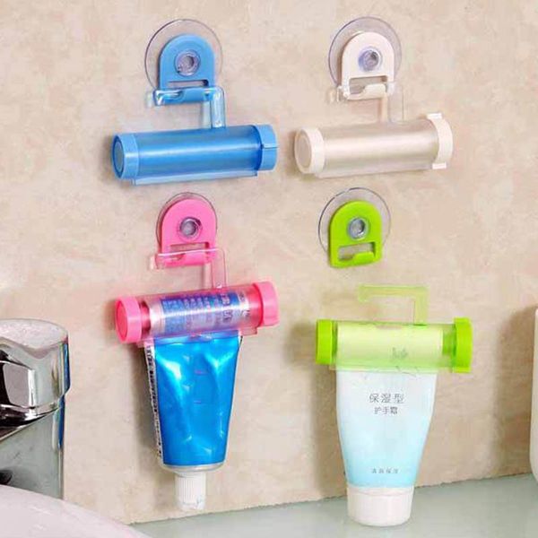 

toothbrush holders multi-function sucker toothpaste squeezer wall-mounted plastic rolling tube manual facial cleanser dispenser