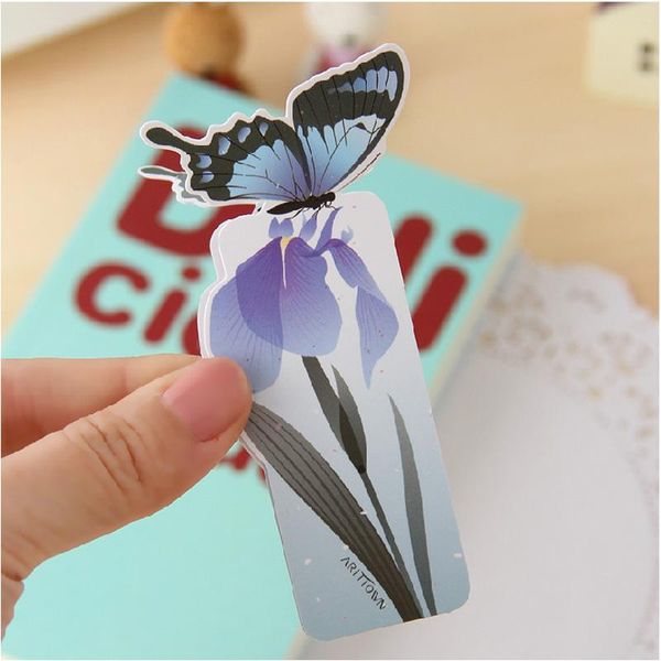 

pc 3d animal bookmark set cute butterfly flower guided reading strips separator books for children gift school supplies
