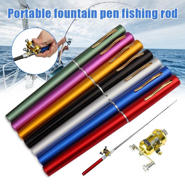 

ly portable pocket fish pen aluminum alloy fishing rod pole reel tackle fif66 boat rods