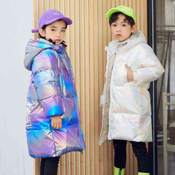 OLEKID Russo Inverno Bambini Ragazze Cappotto Con Cappuccio Impermeabile Dazzle Shiny Ragazzi Piumino 3-12 Anni Bambini Capispalla Adolescente 211111