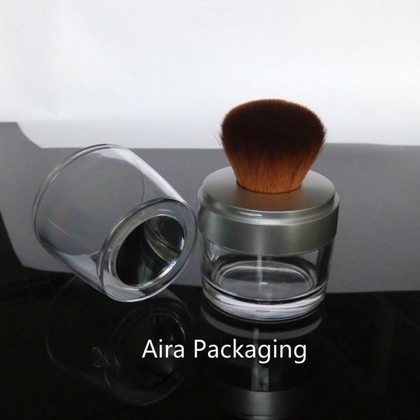 

storage bottles & jars 10g 2pcs/lot high grade empty loose powder case with brush diy portable cosmetic refillable box professional makeup t