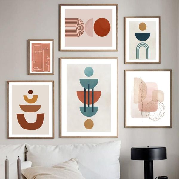 

paintings abstract geometry line drawing ink brush wall art print canvas painting nordic poster modern pictures for living room decor