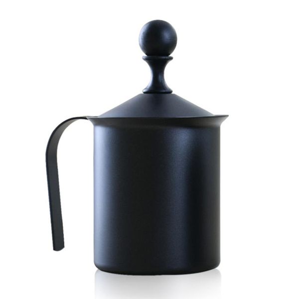 

camp kitchen milk frother hand pump creamer stainless steel double mesh manual coffee foam frothing pitcher froth foamer cup for