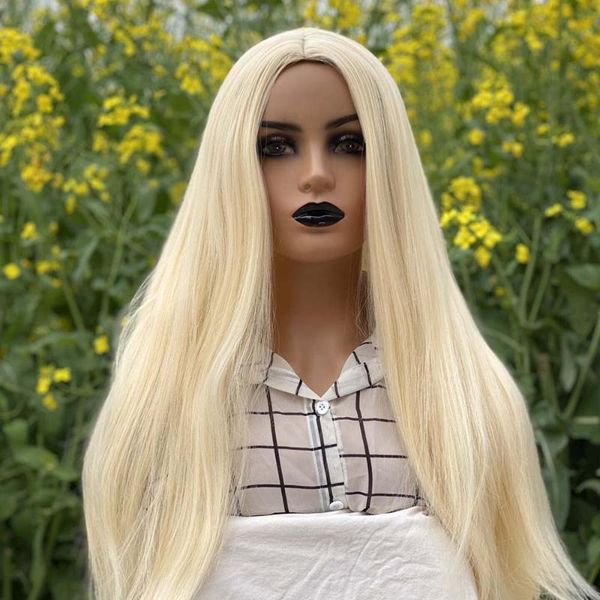 

inches long straight black wig synthetic wigs for women blonde natural middle part heat resistant fiber brown cosplay