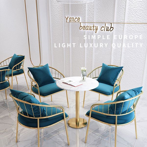 

simple milk tea and chair dining room furniture combination net red light luxury coffee dessert clothing shop leisure negotiation small roun