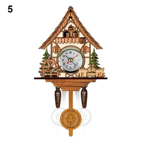 

wall clocks wooden cuckoo clock bird time bell swing alarm watch home art decor ej