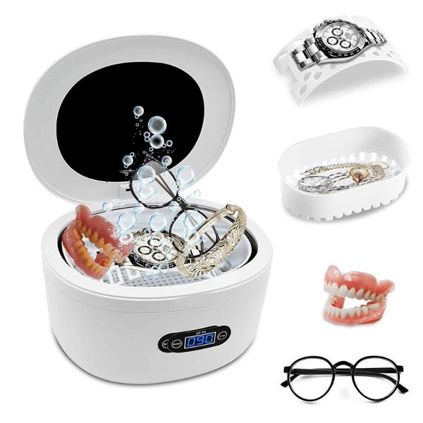 

lab supplies ultrasonic cleaner, professional jewelry cleaner 20 ounces(600ml) with five digital timer, watch holder