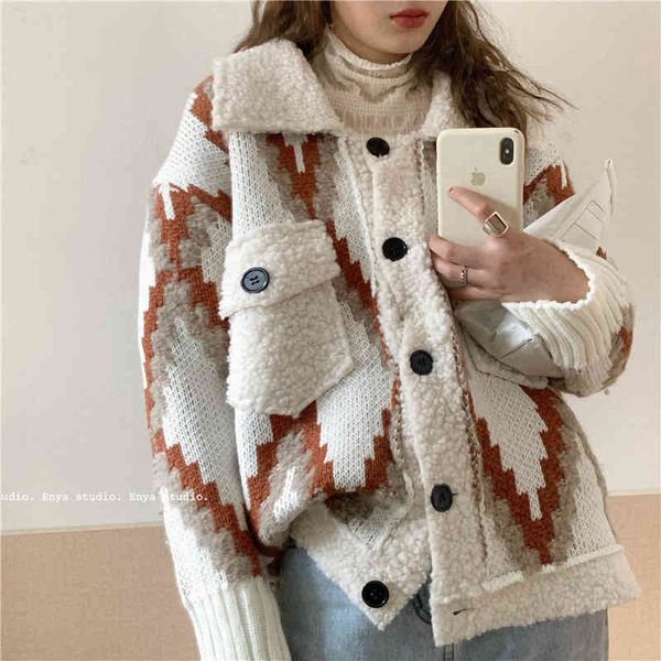 

b will stain with thick lapels from sweater of the fleece wool spell, White;black