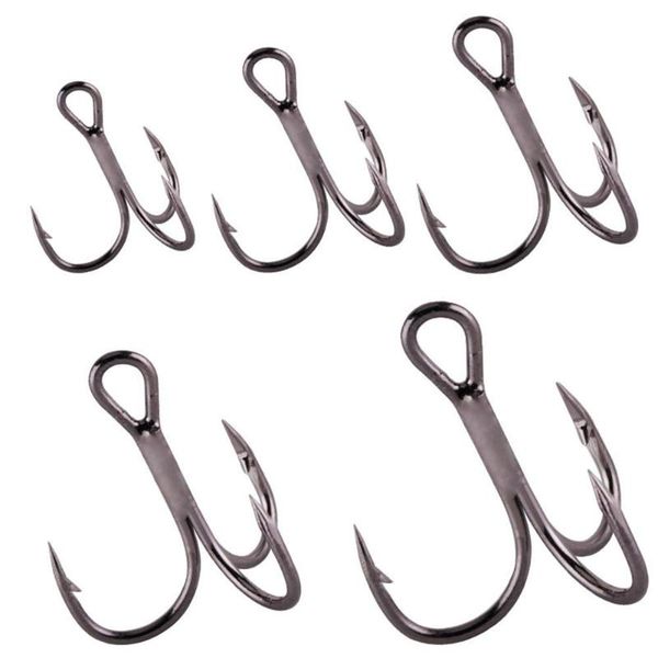 

fishing hooks 10pcs/set high carbon steel 4#6#8# treble hook lure tool set barbed