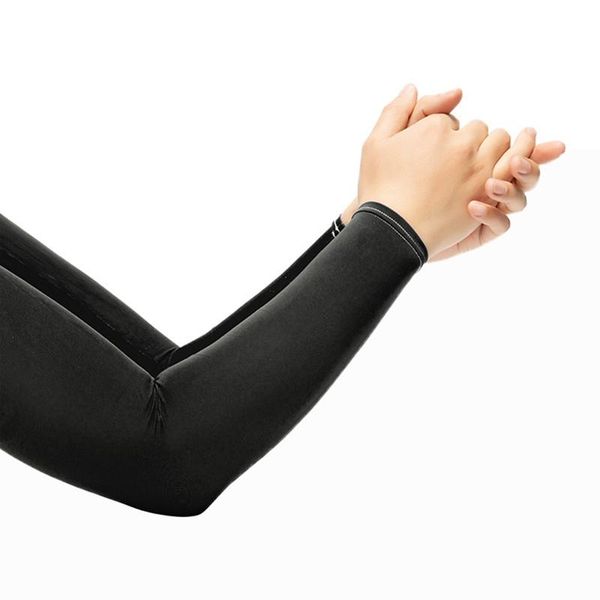

long gloves sun uv protection hand protector cover arm sleeves ice silk sunscreen outdoor elasticity elbow & knee pads, Black;gray