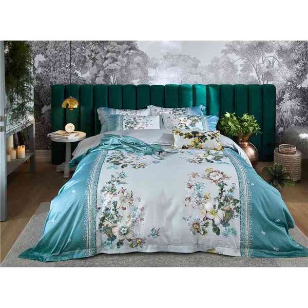 

blossom floral printed 1000tc egyptian cotton duvet cover luxury set weave silky soft breathable bedding  king size