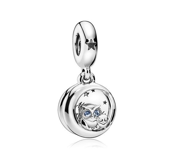 

fits pandora bracelets 20pcs night owl crystal dangle clear cz charms fits pandora charms bracelet crystal beads for jewelry making 925 ster, Black