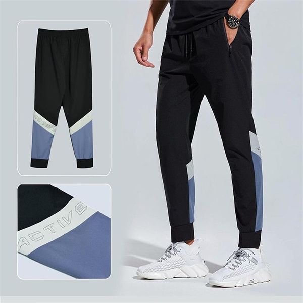 

running pants men soccer training with pockets football jogging fitness gym workout sport spring autumn, Black;blue
