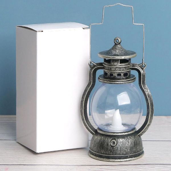 

night lights 6x electric candle retro oil lantern flicker led tea light 12.5cm garden courtyard hanging battery operated lighting prop