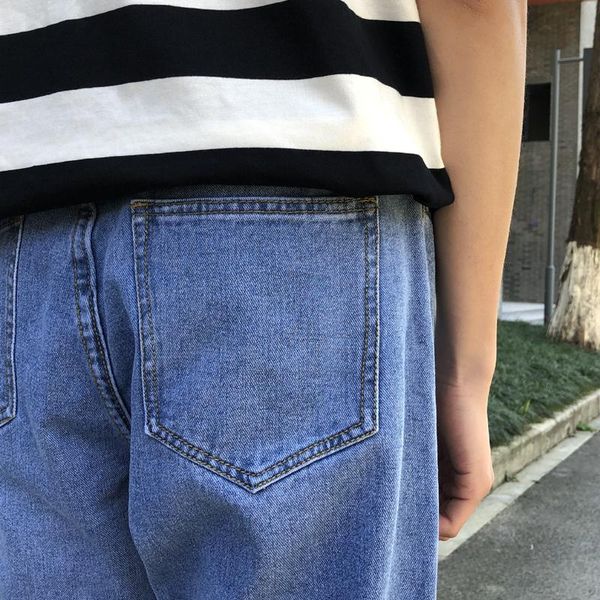 

men's jeans blue schoolboy harem pants mens uomo fashionable hole wash trousers clothing baggy