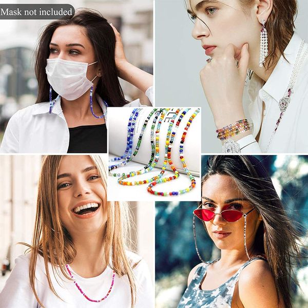 

mask anti-lost chain lanyard necklace sunglass eyeglass glasses chains eyewear retainer beaded eyeglass strap holder for women girl dhl