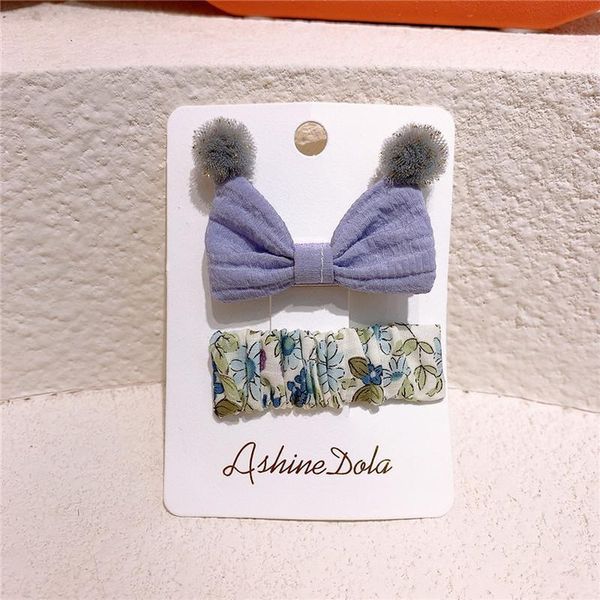 

korea style cute simple girl hairpin fabric bow ball folded sweet hair clips for children fashion accessories, Slivery;white