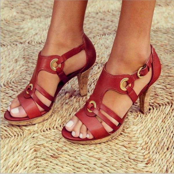 

spring summer ladies women sandals retro fish mouth hollow out roma shoes wedges for sandalias de verano, Black
