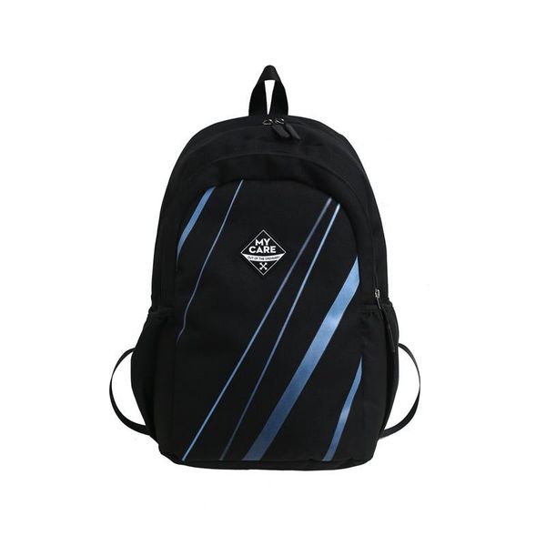 

boy backpack for school bags girls teenage women bookbags men schoolbag black nylon big capacity student college bagpack stripe