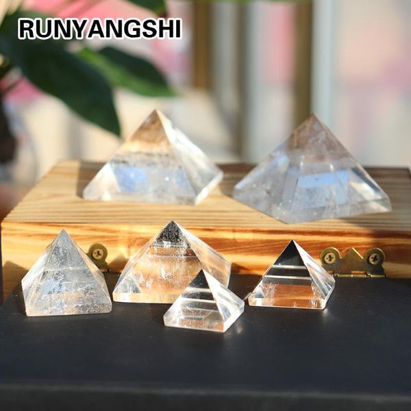 

decorative objects & figurines runyangshi natural transparent quartz crystal pyramid clear reiki healing white stone polishing bb03