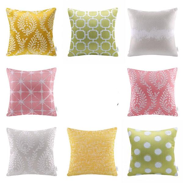 

cushion/decorative pillow 45/50/60/65cm pink/yellow/green/beige batik cushion cover jacquard geometric throw pillowcase large sofa