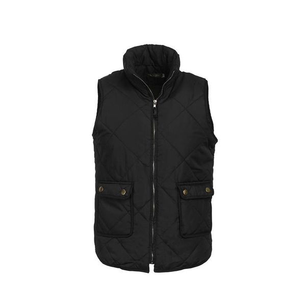 

women's vests autumn winter warm women casual sleeveless coat jacket cardigan suit vest solid with zipper waistcoat, Black;white