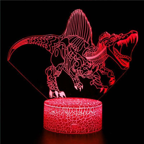 

night lights 3d light for animal ferocious dinosaur tyrannosaurus rex fangs serrated illusion stereo vision 16 colors adjustable