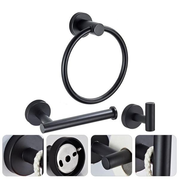

3pcs multi-functional bathroom storage rack practical towel ring bar set napkin rings