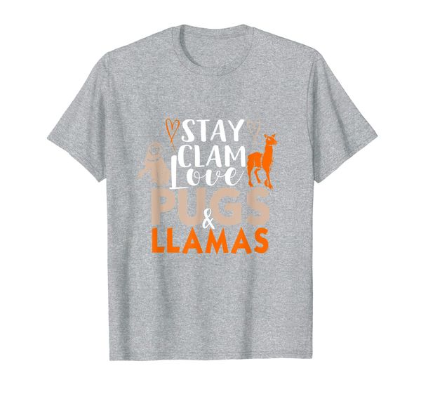 

Adorable Keep Calm Love Pugs And Llamas Funny Gift idea T-Shirt, Mainly pictures