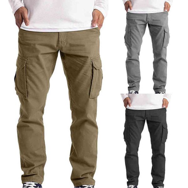 Pantaloni Jeans Pantaloni cargo da uomo Abbigliamento da lavoro Combat Safety Cargo Pantaloni a 6 tasche Pantaloni a vita media Cerniera Pantaloni a figura intera Pantaloni H1223